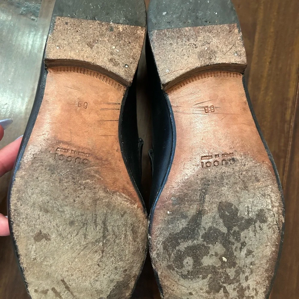 Gucci Black Leather Slip-On Loafers - Picture 10 of 10